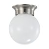 Nuvo Lighting 8W 6" LED Flush Mount, 3K Dim, Brushed Nickel, Frosted Glass 62/1565